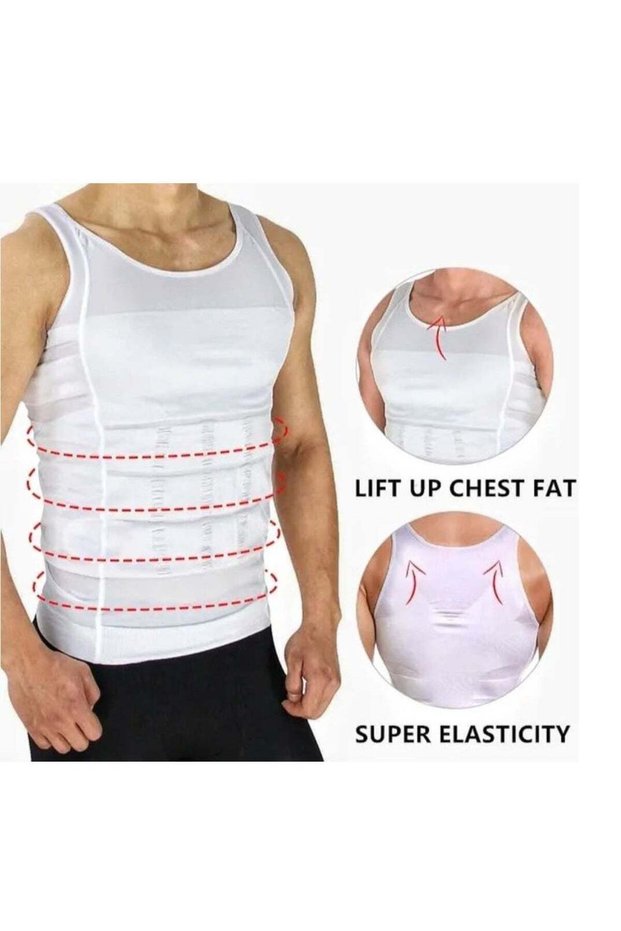 Body Slimming Tummy Shaper Running Vest Belly Waist Girdle Shirt White Shape Wear Underw