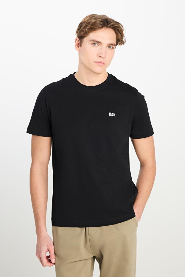 Regular Fit Patch Logo T-shirt Black - 1