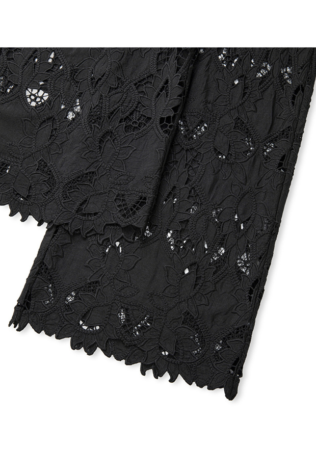 Elastik bel brode pantolon - 4