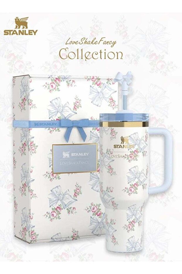 Stanley Love Shack Fancy H2.0 Flow State 40oz Rosa Beaux Blue Tumbler