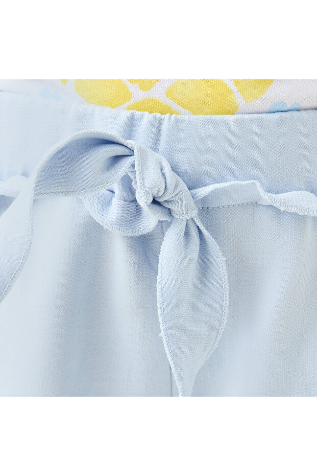 شورت سادة مع رباط للإغلاق وحاشية مكشكشة - 5