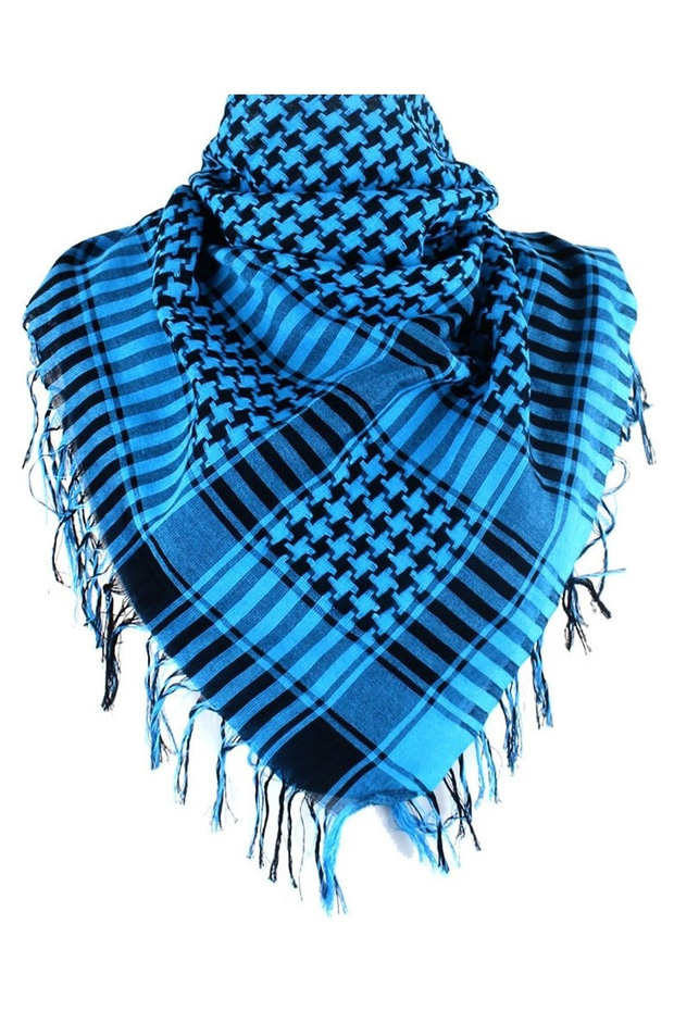 Cotton Puşi Turquoise Authentic Kefiye Shawl Large Size