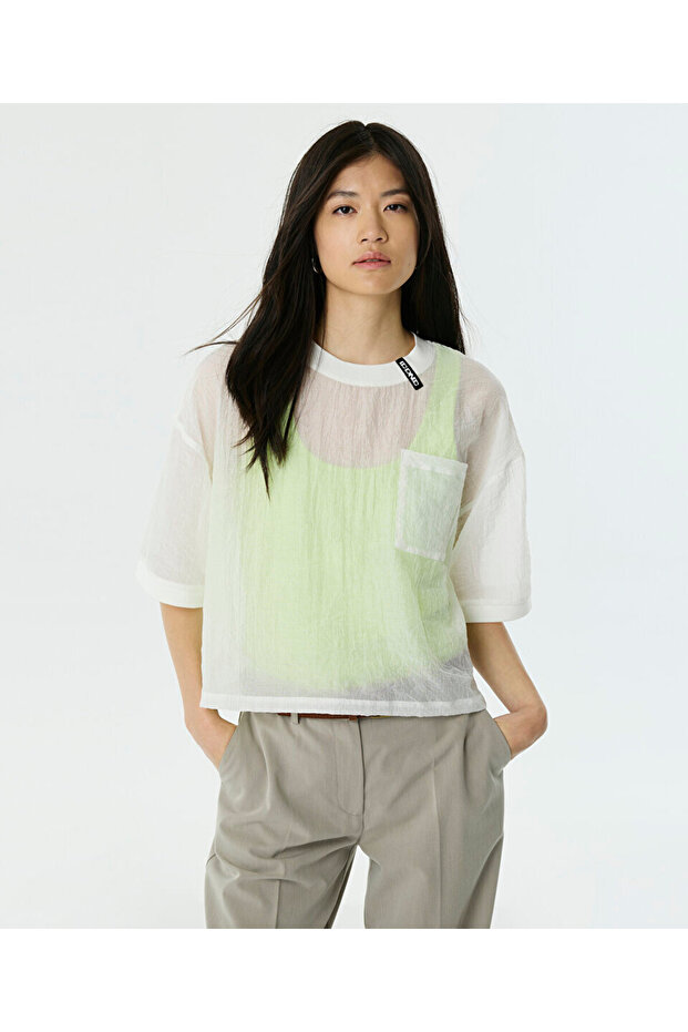 ÇİFT PARÇA GÖRÜNÜM PATCH'Lİ BLUZ - 1