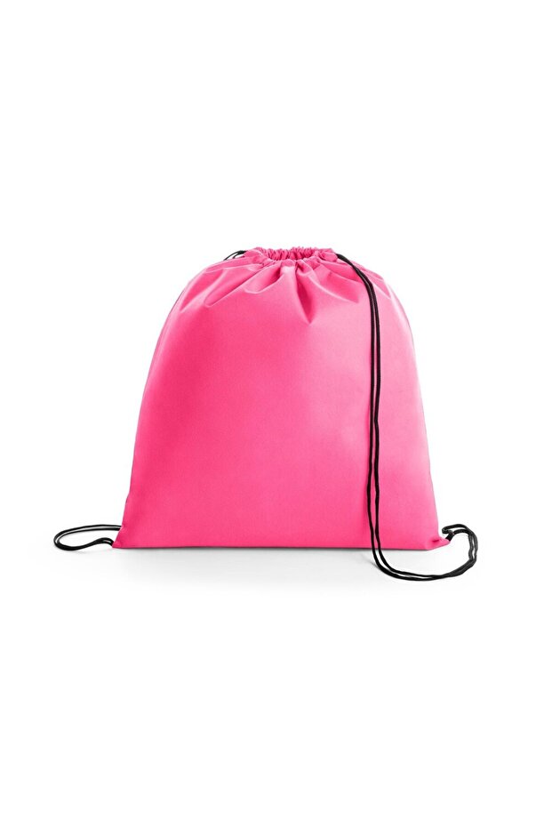 Drawstring backpack, non-woven with drawstring closure, pink - 3