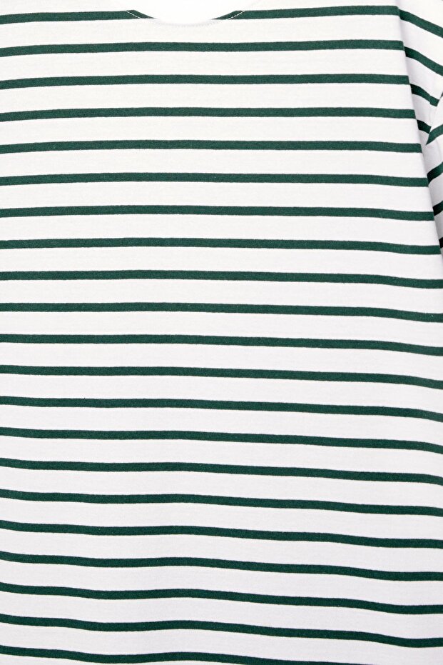 Çizgili kısa kollu tişört - 6