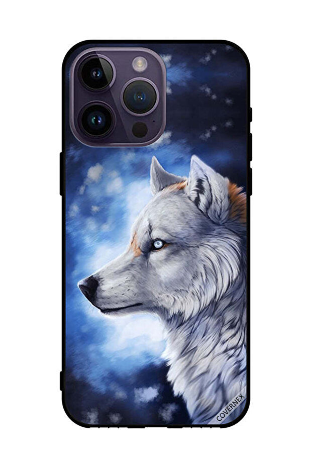 غطاء حماية لجهاز Apple iPhone 14 Pro Max رسمة الذئب