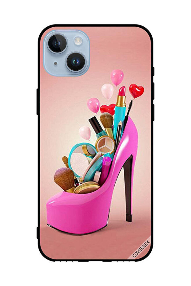 Protective Case Cover For Apple iPhone 14 Plus Shoe With Makeup Items
