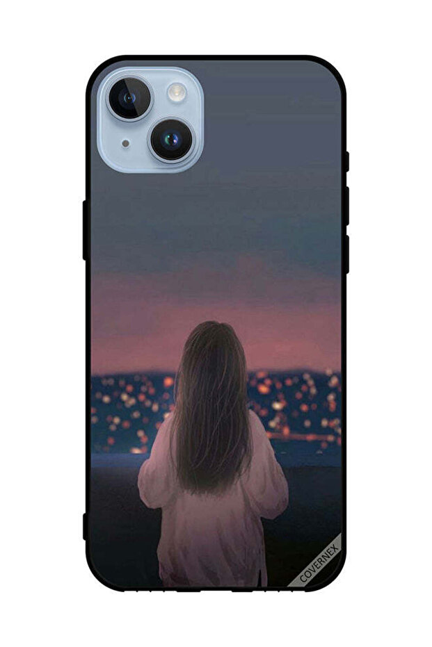 غطاء حماية لهاتف Apple iPhone 14 Plus بفتاة واقفة تبدو لطيفة