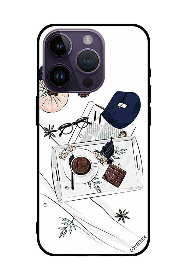 غطاء حماية لهاتف Apple iPhone 14 Pro بتصميم فن القهوة والشوكولاتة