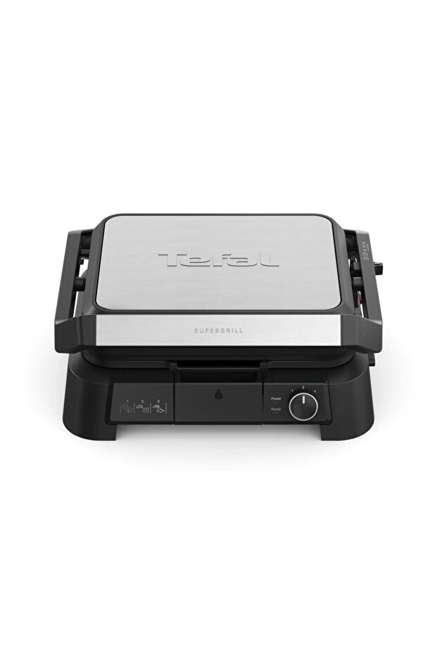 SuperGrill 3in1 6 Dilim Kapasiteli 2000 Watt Barbekü Izgara ve Tost Makinesi - Inox - 1