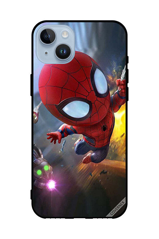 غطاء حماية لهاتف Apple iPhone 14 Plus - بيبي سبايدرمان في العمل