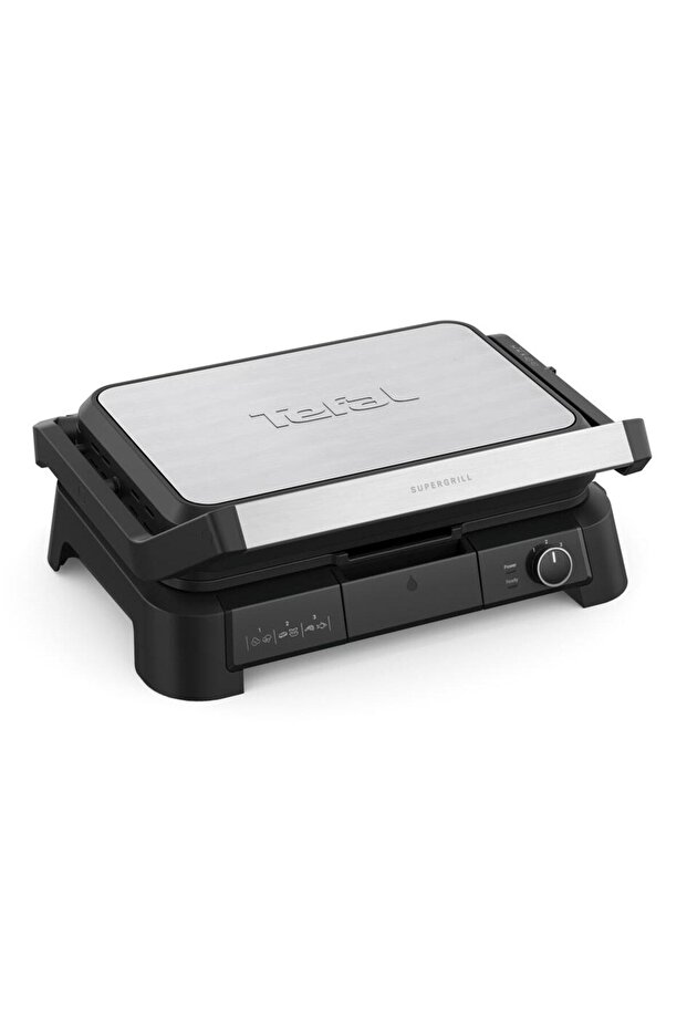 SuperGrill 3in1 XL 8 Porsiyon Kapasiteli 2200 Watt Barbekü Izgara ve Tost Makinesi - Inox - 1