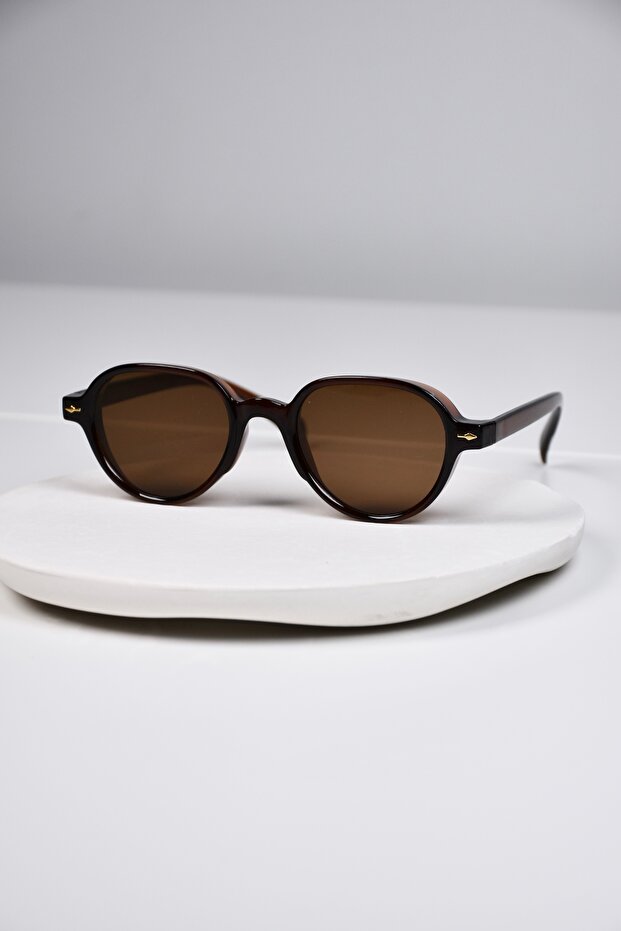 Unisex Women Men Uv400 Protect Round Bone Glass Change Sunglasses
