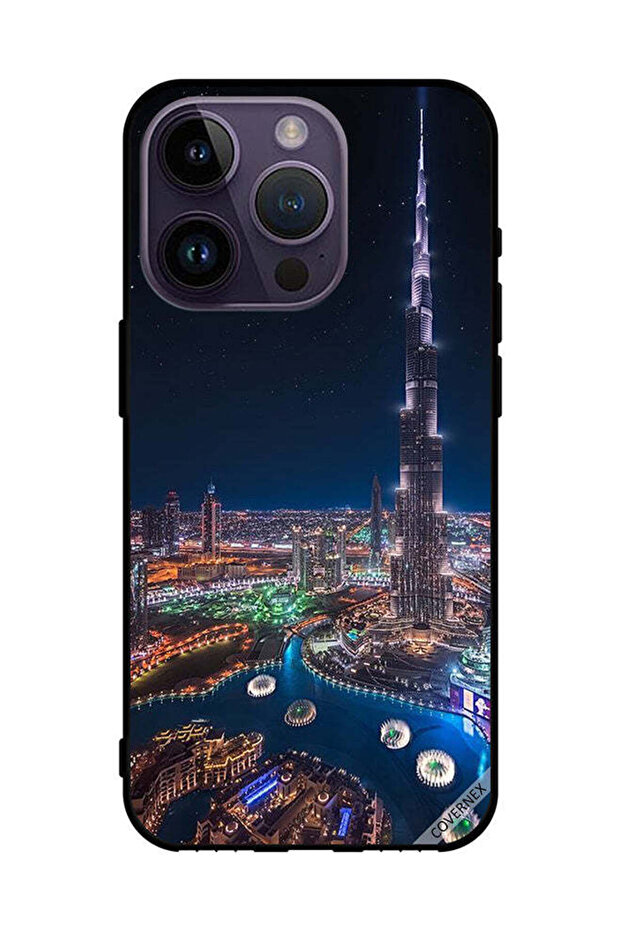 غطاء حماية لهاتف Apple iPhone 14 Pro منظر ليلي لوسط المدينة