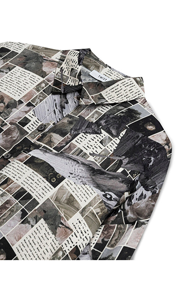 GÖRSEL BASKILI OVERSIZE GÖMLEK - 4