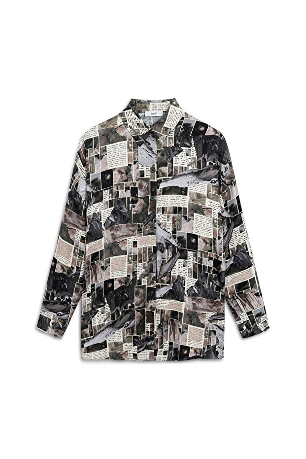 GÖRSEL BASKILI OVERSIZE GÖMLEK - 3