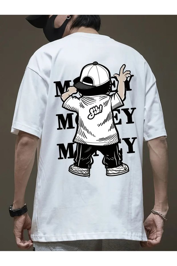 Unisex Printed Oversize Crew Neck T-shirt