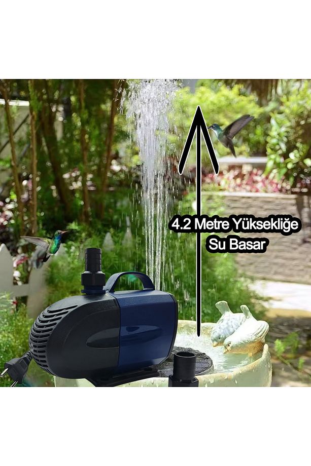 Süs Havuzu Motoru Sump Motor Şelale Motor 4.2 metre Yüksekliğe Su Yükseltebilir - 2