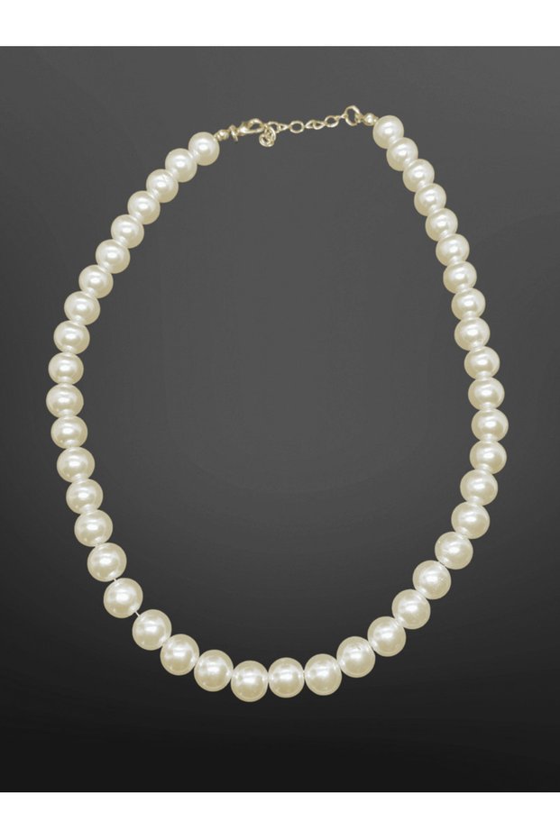 Bohemian Stylish Pearl Model Gold Detailed Bijoux Necklace | Classic and Timeless Elegance