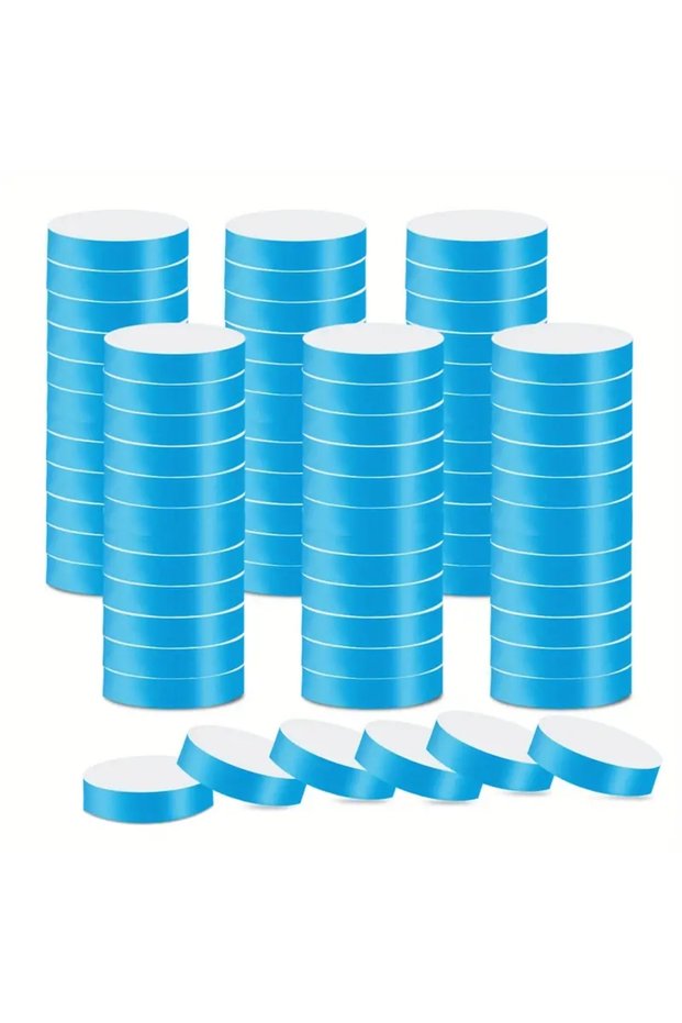 Blue 300pcs Paper Bracelets, Waterproof Neon Paper Wristbands For Identification For Events Music Fe