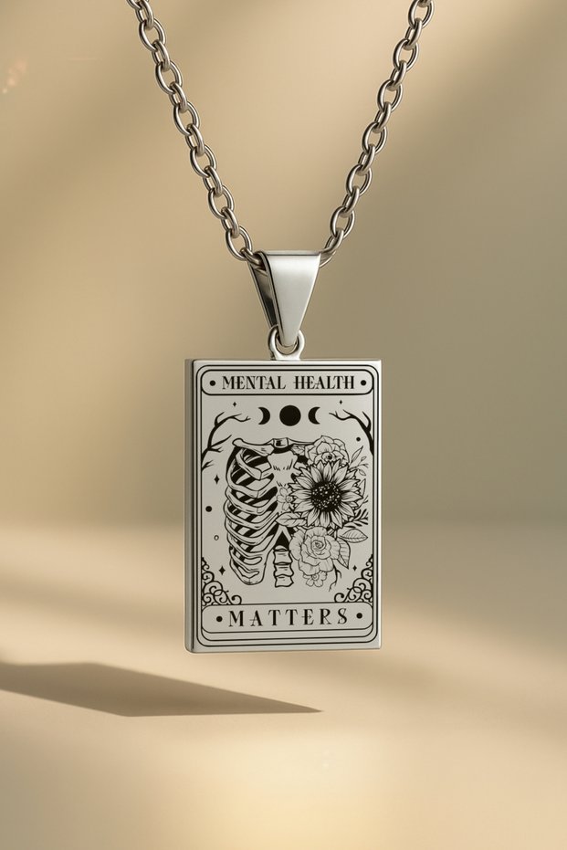 Mental Health Matters Tarot Card | 316L Steel Necklace