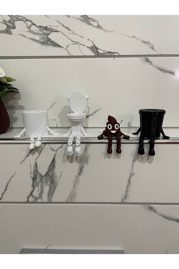 Sevimli Tuvalet Temalı 3D Dekor Seti – Komik ve Eğlenceli Tasarım - 1