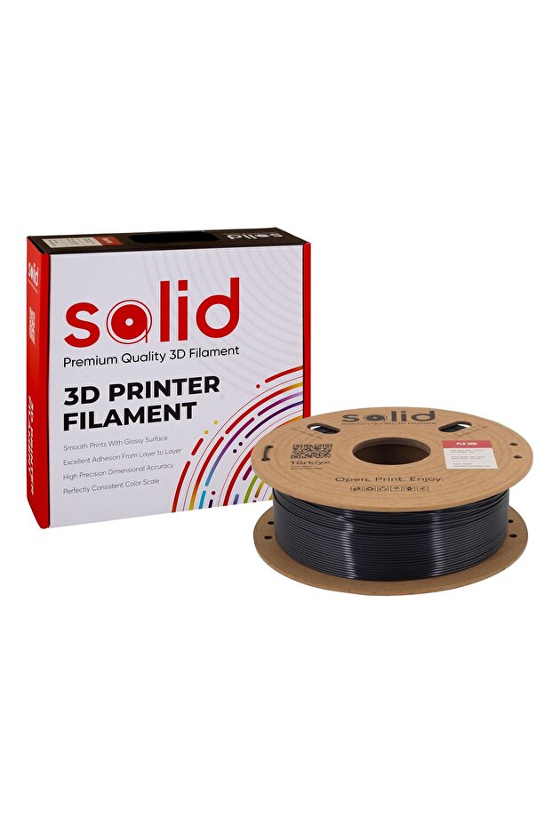 Solid Siyah Silk PLA Filament 1.75mm - 1Kg - 3