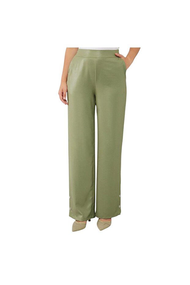 بدلة مزدوجة بياقة دائرية مع تفاصيل على شكل زر - 4