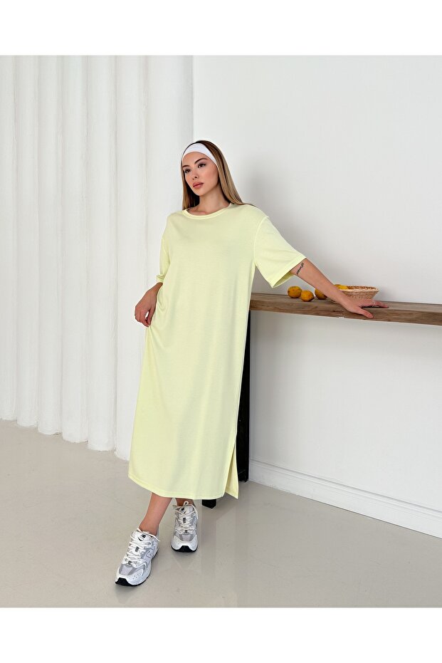 Women's Stylish and Comfortable Oversize Modal Dress with Side Slits