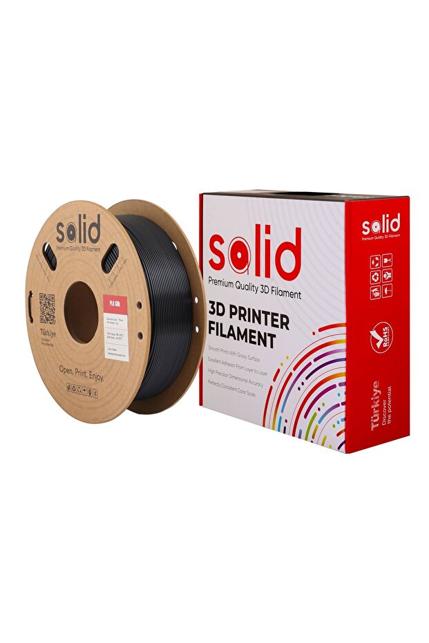 Solid Siyah Silk PLA Filament 1.75mm - 1Kg - 4