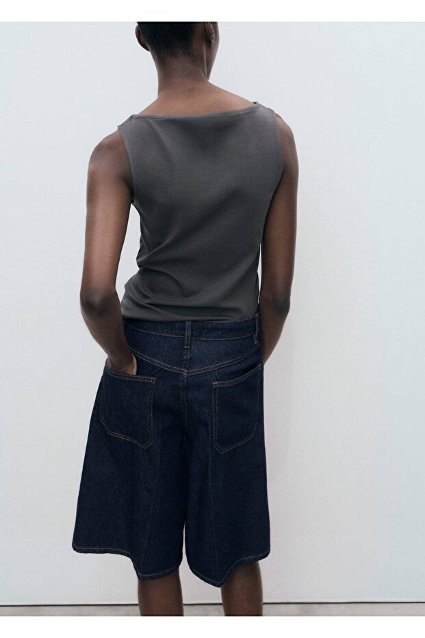 Düz pamuklu askılı top - 4