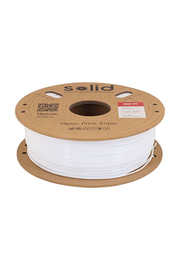 Solid PLA Hyper TPU Flex Beyaz Filament 1.75mm - 1Kg - 2