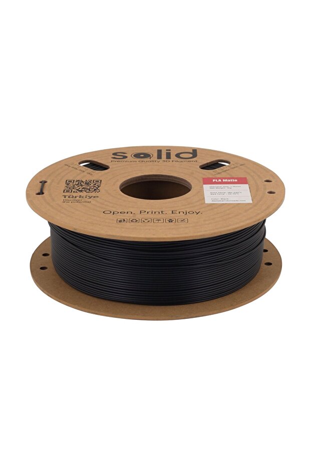 Solid PLA Matte Siyah Filament 1.75mm - 1Kg - 2