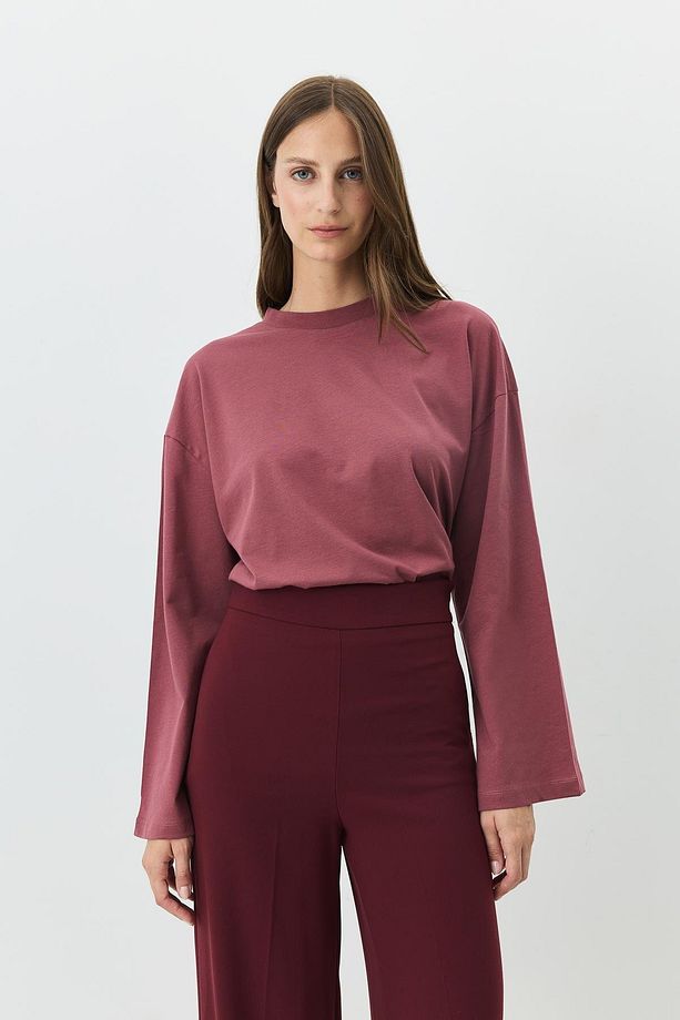 Geniş Kol Oversize 2'li Paket T-Shirt 964 Sarı/Gül Kurusu - 5