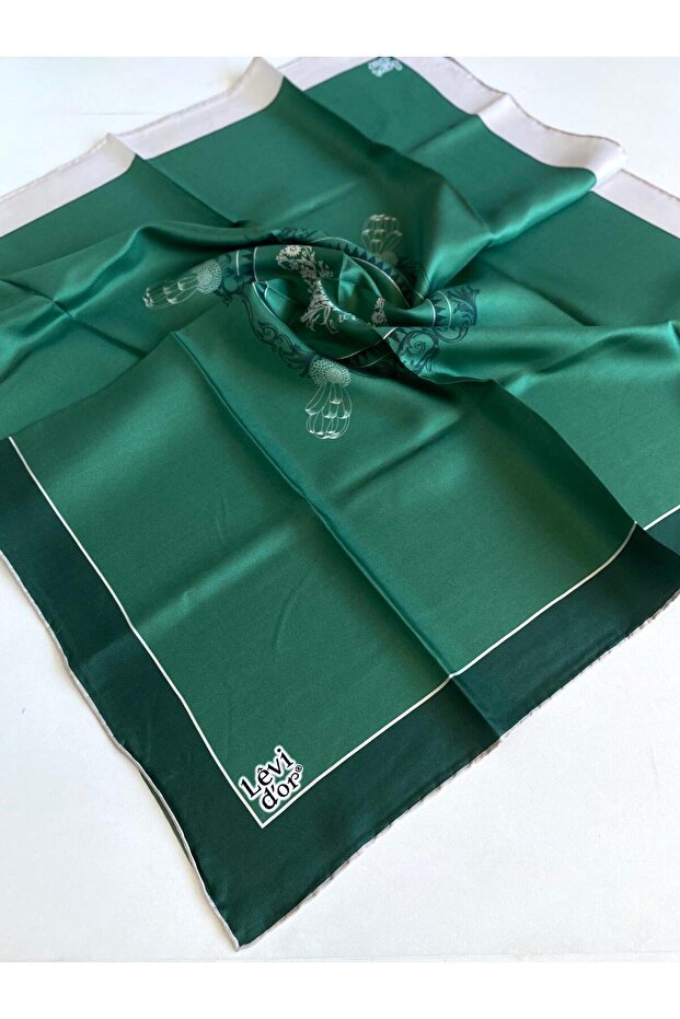 Tivil Pure Silk Scarf 48955 Green Mixed Pattern