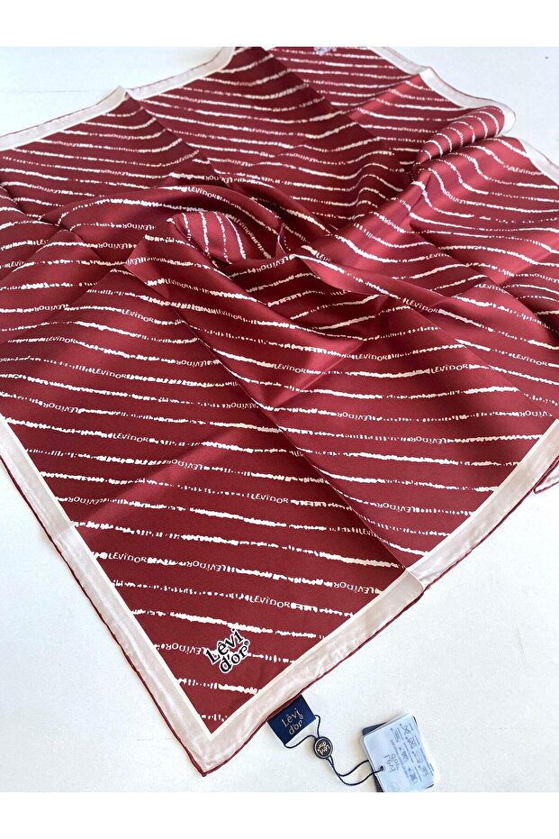 Tivil Pure Silk Scarf 49368 Burgundy Mixed Pattern