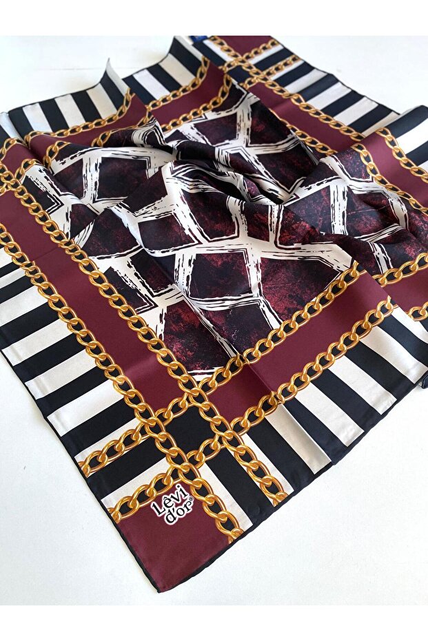 Tivil Silk Scarf 48917 Black Mixed Pattern