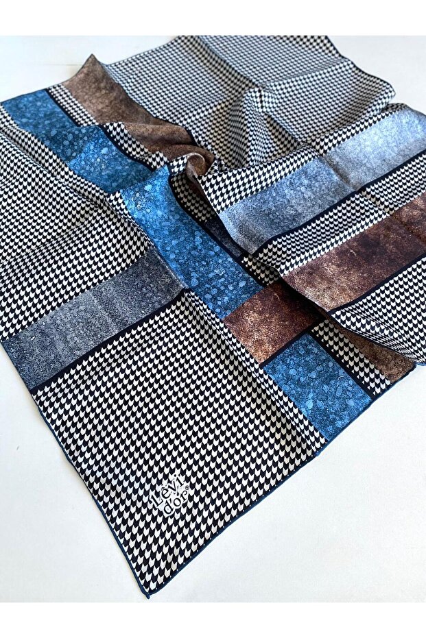 Tivil Silk Scarf 48923 Black Mixed Pattern
