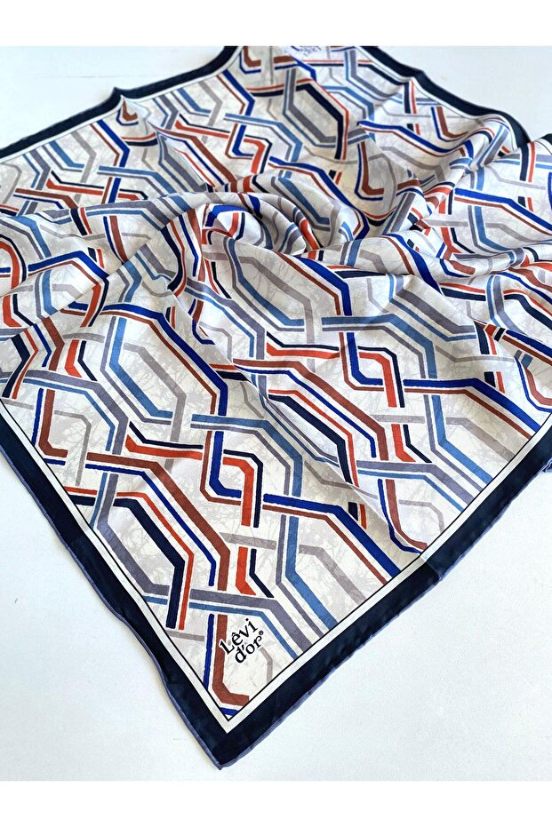 Tivil Pure Silk Scarf 49405 Cream Mixed Pattern