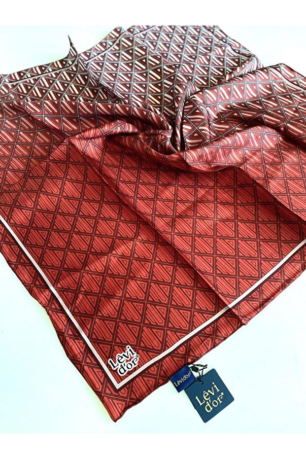 Tivil Pure Silk Scarf 49461 Red Mixed Pattern