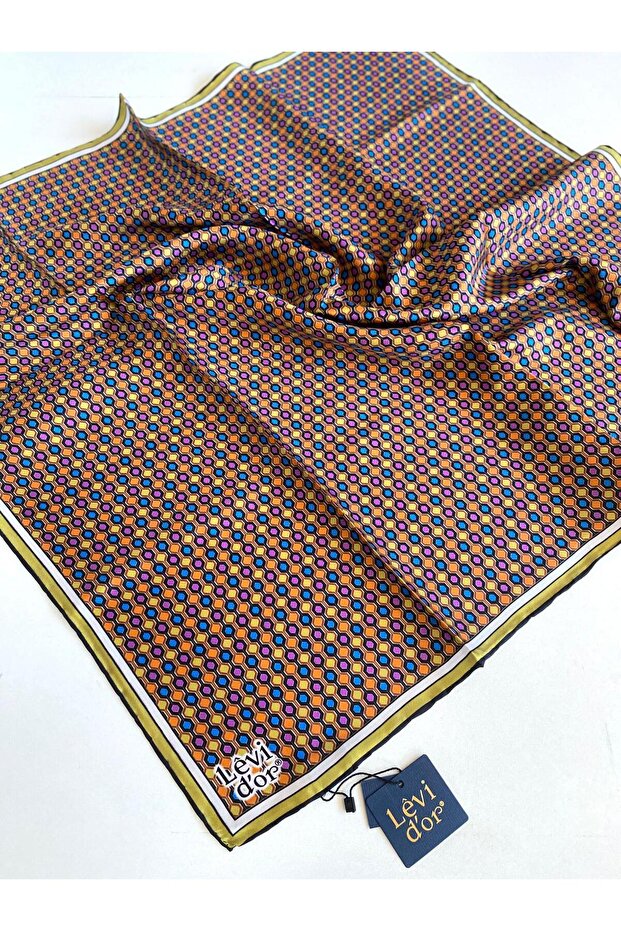 Tivil Pure Silk Scarf 49474 Green Mixed Pattern