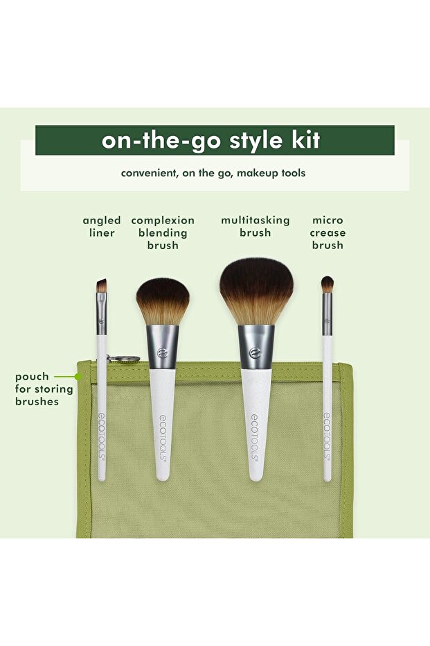 Ecotools On-The-Go Style Kit Make-Up Brush Set - 3