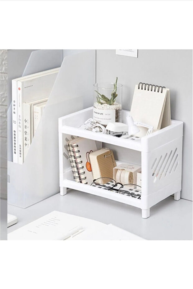 White 2-Tier (Detachable) Shelf & Desk Organizer