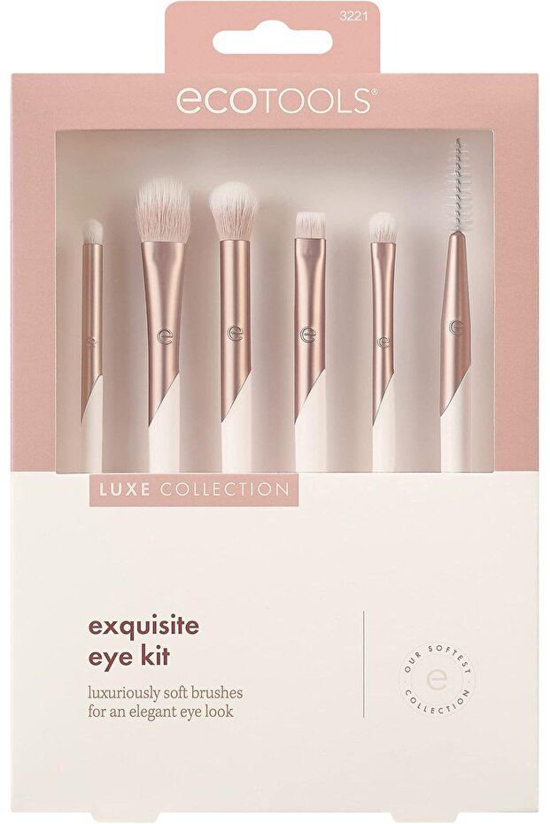 Luxe Exquisite Eye Makeup Brush Kit, For Eyeshadow, Eyeliner, & Brow Makeup, Professional