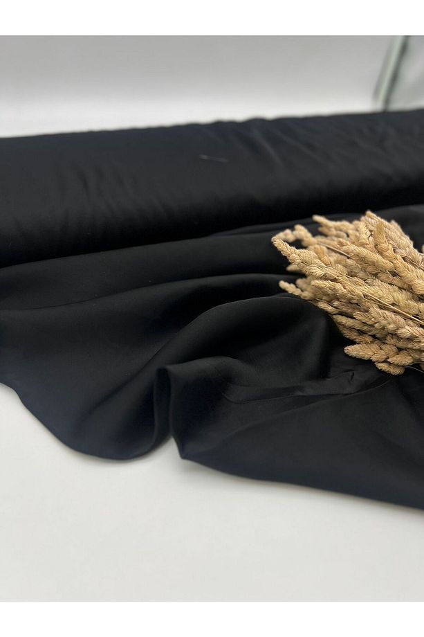 İpeksi Doku Siyah Saten Vual Eni 150 cm (iç gösterir. Astar Olarak Kullanılır.Polyester İçermez) - 5