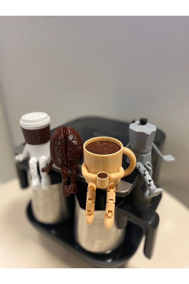 Kahve Köşesi - 4'lü Ayaklı Kahve Köşesi Takımı -Bardak - Kahve Bardağı - Kahve Çekirdeği - Moka Pot - 3