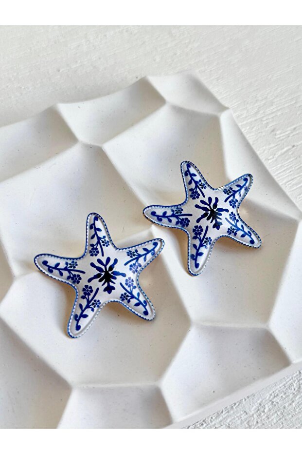 أقراط منقوشة على شكل نجم البحر - 1