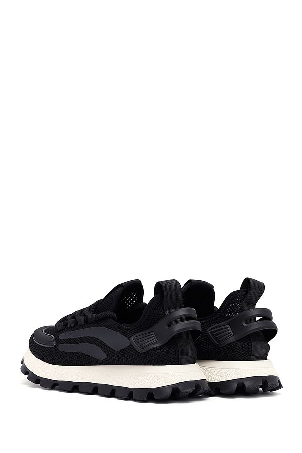 Zero Erkek Siyah Bağcıklı Kalın Tabanlı Kumaş Sneaker 25SFD69406F - 5