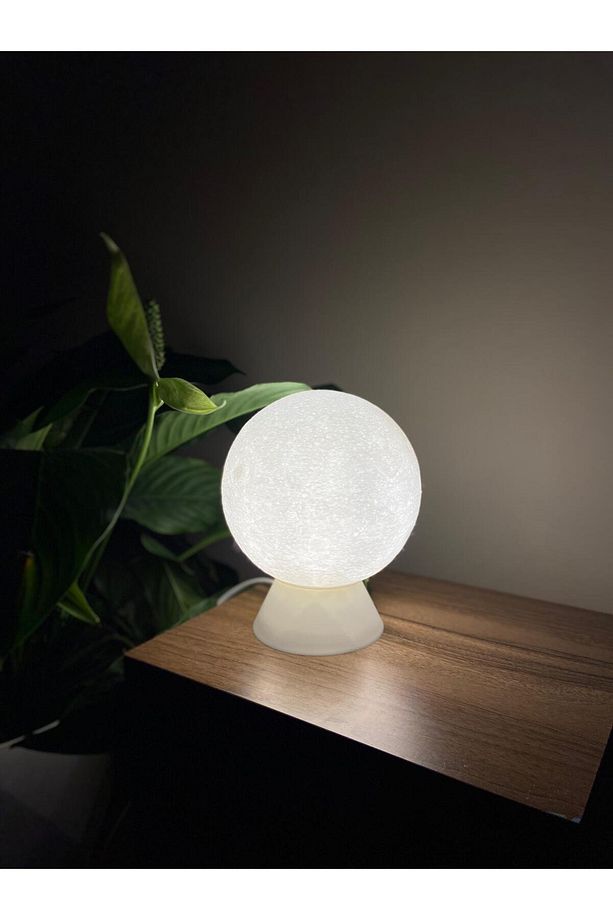 Dekoratif Ay Lamba - 3D Baskı, LED Işıklı, Gece Lambası - 4