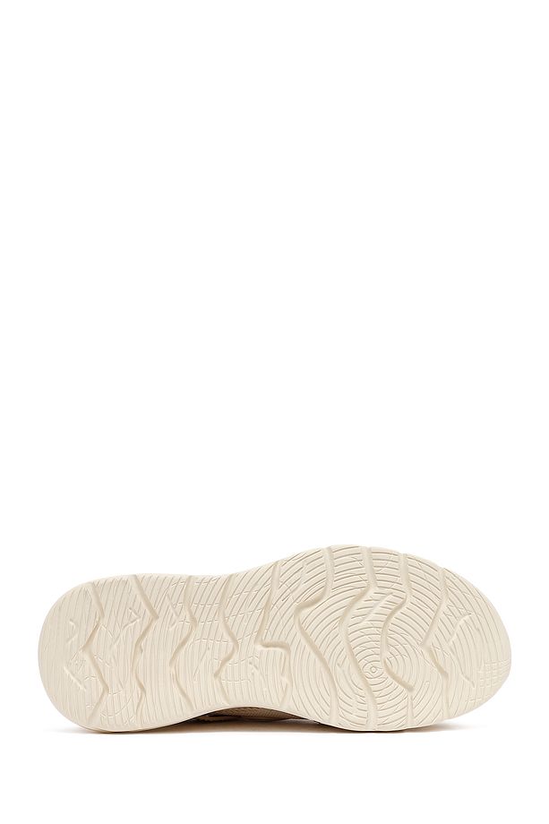Zero Erkek Bej Bağcıklı Kalın Tabanlı Kumaş Sneaker 25SFD69426F - 4